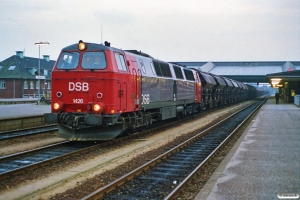 DSB MZ 1426+35 Tdgs som G 6171 Pa-Fa. Fredericia 29.09.1990.
