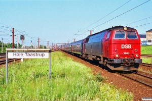 DSB MZ 1440+4 Bcm+WRm+BDk+Bcm som P 13285 Kh-Rf. Høje Taastrup 05.07.1991.