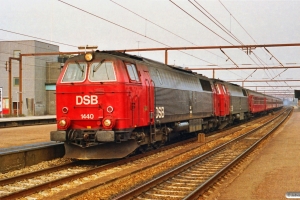 DSB MZ 1440+MZ 1441+3 B+Bf+3 B+Bk som IR 1161 Kh-Ab. Roskilde 12.04.1992.