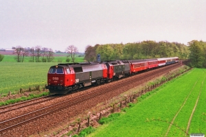 DSB MZ 1439+ME 1506 med EC 182 Rf-Kh. Km 78,4 Kh (Glumsø-Næstved) 01.05.1993.