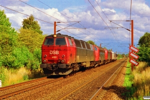 DSB MZ 1422+MY 1124+MY 1121 med G 7368 Gb-Pa. Km 24,8 Ng (Marslev-Odense) 18.07.1993.