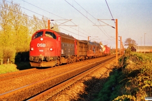 DSB MY 1132 med G 7763 Gb-Hr. Km 25,1 Ng (Marslev-Odense) 09.04.1990.