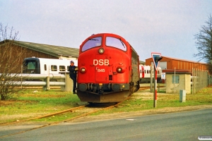 DSB MY 1145 kører ud fra Scandia. Randers 02.03.1991.