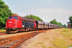 DSB MY 1149+18 Fals+MY 1129 som G 8280 Hr-Es. Skjern 04.07.1991.