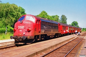 DSB ABns+Bn+Bn-v+MY 1151 som Re 2428 Næ-Ro. Herfølge 05.07.1991.