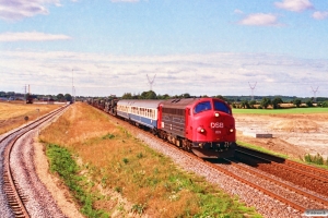 DSB MY 1129 med G 8250 Pa-Hl (militærtog). Taulov 07.09.1991.