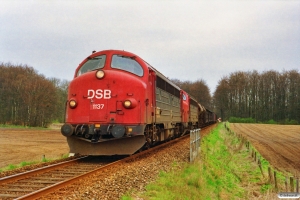 DSB MY 1137+MY 1135 med G 7220 Od-Svg. Km 33,8 Od (Kværndrup-Stenstrup) 23.04.1992.
