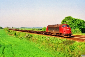 DSB MY 1114+23 skinne-/svellevogne som G 8224 Fa-Ng. Holmstrup 24.05.1992.