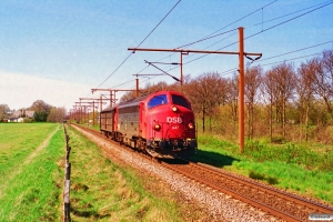 DSB MY 1147+Hbis som G 7358 Sdb-Pa. Km 99,3 Fa (Tinglev-Vejbæk) 01.05.1995.