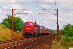 DSB MY 1147+Bab+B+BDn+Ba+Ba som IR 8435 Kø-Sk. Km 33,8 Ng (Odense-Holmstrup) 24.08.1995.