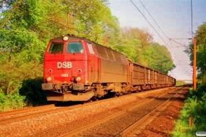 DSB MZ 1413+13 Hbis som G 8757 Ng-Od. Km 2,7 Ng (Nyborg-Hjulby) 07.05.1994.