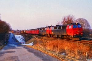DSB MZ 1409+MZ 1414 med G 7452 Vj-Fa. Km 8,9 Fa (Fredericia-Børkop) 19.03.1996.