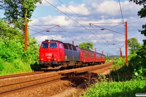 DSB MZ 1410+B+B+B-t som RV 3153 Ngf-Fa. Skalbjerg 13.06.1996.