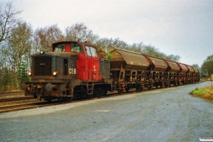 DSB MH 324+7 Tdgs som G 8936 Uu-Hr. Avlum 30.12.1991.