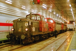 DSB MT 161+MY 1121+MY 1123+MY 1128 ombord på Dronning Ingrid. Nyborg Færge 28.12.1993.