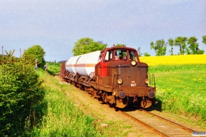 DSB MT 167 med Rangertræk Vg-Ør. Km 25,2 Aat (Viborg-Skals) 26.05.1995.