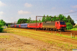 DSB EA 3004+Bc+WLABmh+Bc-t+Bc-t+WLABmh som IP 13282 Pa-Htå. Odense 21.06.1998.