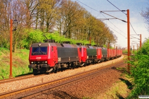 DSB EA 3016+EA 3011+EA 3007 med G 6599 Gb-Pa. Km 165,4 Kh (Odense-Holmstrup) 11.05.2001.