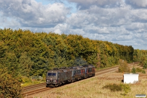 DSB ME 1513+ME 1531+EA 3022 som M 6649 Gb-Ar. Km 42,4 Fa (Hedensted-Horsens) 08.10.2017.