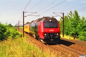 DSB ME 1518+Målevogn som M ? Rg-Gb. Viby Sjælland 23.06.1992.