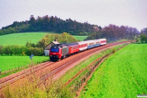 DSB ME 1509 med EC 186 Rf-Kh. Km 97,8 Kh (Næstved-Lundby) 01.05.1993.