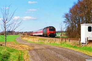 DSB ME 1509 med EC 183 Kh-Rf. Km 108,6 Kh (Lundby-Vordingborg) 25.04.1997.