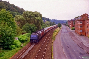 DSB ME 1528+EA 3002+CD Ampz+WRmz+5 Bmz+Ampz som EC 271 Ar-Pa. Km 26,8 Fa (Vejle-Hedensted) 03.07.2005.