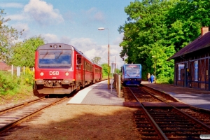 DSB MR/D 86 som RV 2824 Od-Svg og LNJ Lm 21 som RV 2825 Svg-Od. Fruens Bøge 12.09.1996.