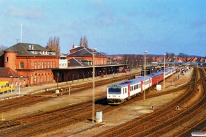 DSB MR/D 66+MR/D 55+MR/D 71+MR/D 48 som RV 3129 Ngf-Ab. Nyborg 30.03.1997.