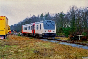 DSB MRD 4243. RV 3705 Fa-Str (4202+4002) kørte ind i holdende RV 3712 Hr-Fa (MR 4043+4243). Kølkær 02.03.2000.