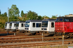 DSB MR/D 65, MR/D 20, MR/D 11, MR/D 98, MR/D 16 og RDK MZ 1452. Fredericia 26.07.2008.