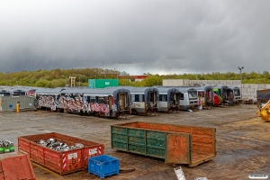 DSB MR/D bl.a. 4091 og 4291 venter på saksen. Randers 03.05.2019.