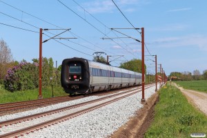 DSB ER 12+MF 64 som IC 50153 Kh-Fa. Km 143,6 Kh (Ullerslev-Langeskov) 20.05.2023.