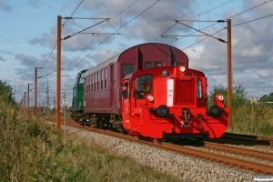 RSC Køf 282+CLE 1672+DSB MT 152 som VP 228202 Tl-Fa. Km 5,0 Fa (Fredericia-Taulov) 08.09.2012.