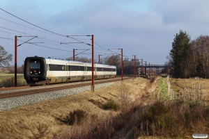 DSB MF 81+MF 79 som IC 393 Kh-Pa. Km 42,4 Fa (Vamdrup-Farris) 30.03.2021.