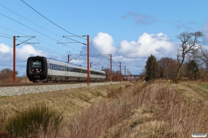 DSB MF 87+MF 78 som IC 383 Ar-Pa. Km 42,4 Fa (Vamdrup-Farris) 10.04.2021.