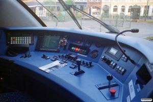 Førerrummet i DSB MQ 4951. Svendborg 15.08.2001.