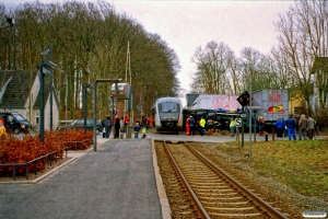 DSB MQ 4922+MQ 4122 - RV 2840 Od-Svg påkørt lastbil. Pederstrup 27.02.2006.