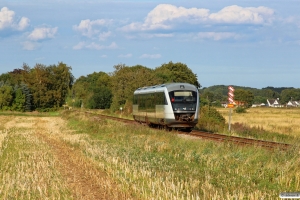 DSB MQ 18 som PA 4957 Odd-Ar. Km 13,2 Hov (Rude Havvej-Assedrup) 17.08.2016.