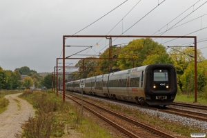 DSB ET 42+Skåne X31K 32+X31K 34 som M 6688 Te-Kh. Årup 06.10.2018.