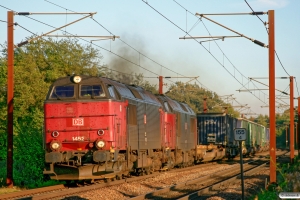 RSC MZ 1452+MZ 1457 med G 9233 Htå-Fa. Km 155,4 Kh (Marslev-Odense) 30.09.2011.