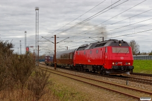 DSB ME 1508+WRm 603+S 001 som M 8012 Ar-Gb. Nyborg 08.04.2017.