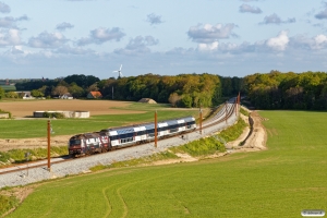 DSB ME 1515 med RØ 4914 Nf-Kj. Km 130,0 Kh (Orehoved-Nørre Alslev) 14.05.2020.