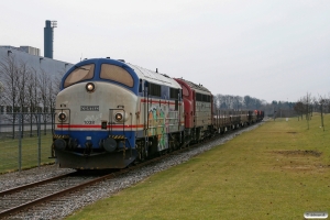 CONTC MX 1038+MY 1154+læssede svellevogne. Fredericia 24.03.2010.