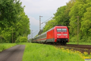 DB 101 091-7 med IC 2434. Eystrup - Dörverden 08.05.2014.