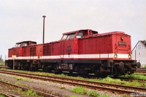 DR 110 217-7+112 265-4. Haldensleben 20.05.1991.