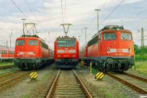 DB 110 488-4, 146 101-1 og 110 493-4. Bremerhaven-Lehe 18.06.2006.