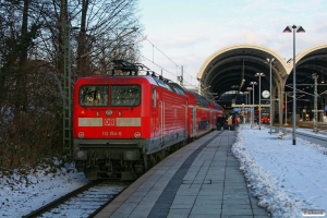 DB 112 154-0 med RE 21018. Kiel Hbf 19.01.2013.