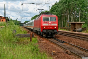 DB 120 112-8+8 vogne+101 055-2 som IC 1901. Radbruch 13.06.2008.