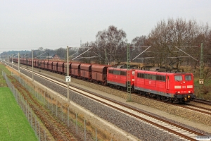 DB 151 098-1+151 116-1. Radbruch - Bardowick 22.03.2014.